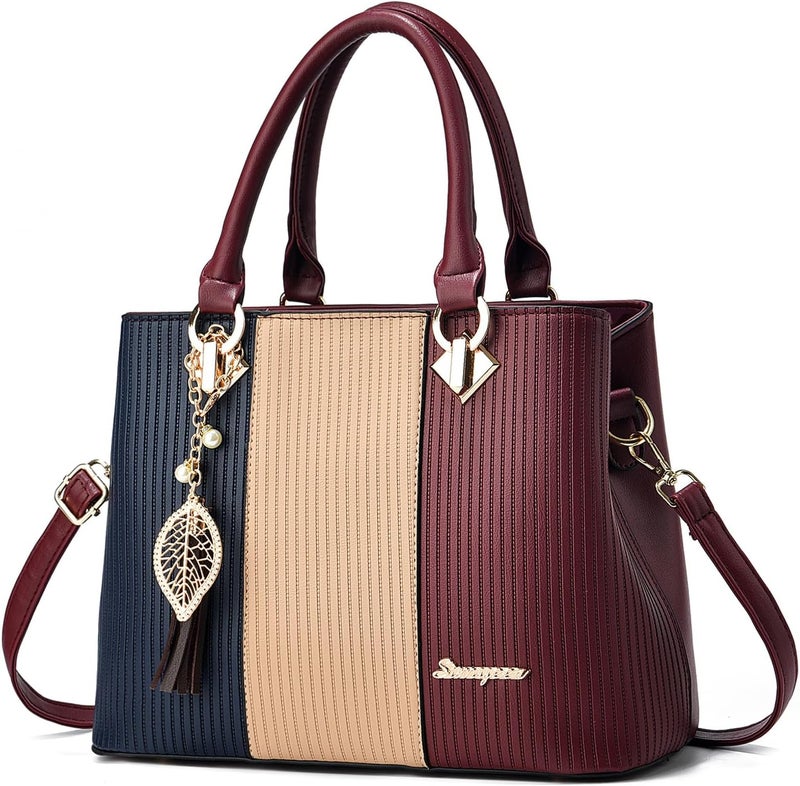 SiMYEER Purses and Handbags for Women Leather Tote Shoulder Bag Medium Satchel Purse Top Handle Bags for Ladies - Image 1